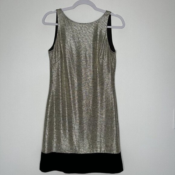 WHBM shift Dress Gold Black Velvet Colorblock Size XS - Picture 1 of 13